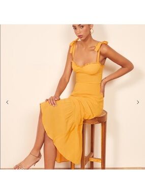 Reformation Nikita Dress in Ochre size 2